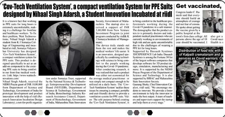 News coverage of the Cov-Tech ventilation system